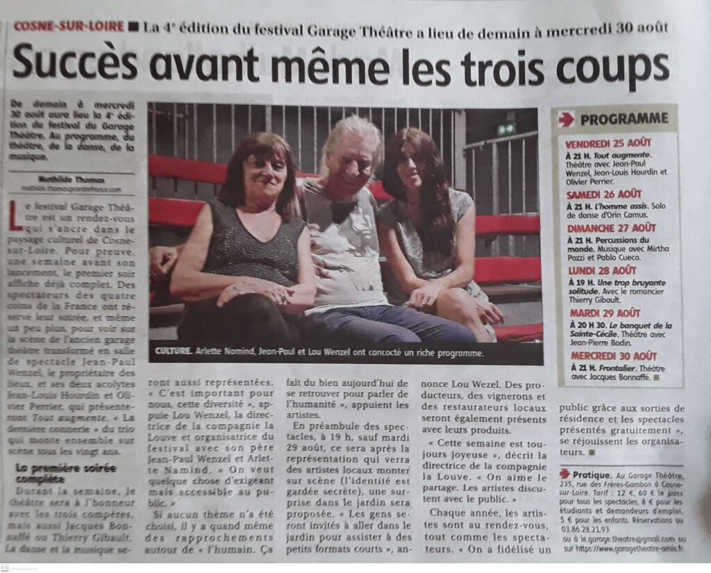 Journal du Centre - Garage Théâtre